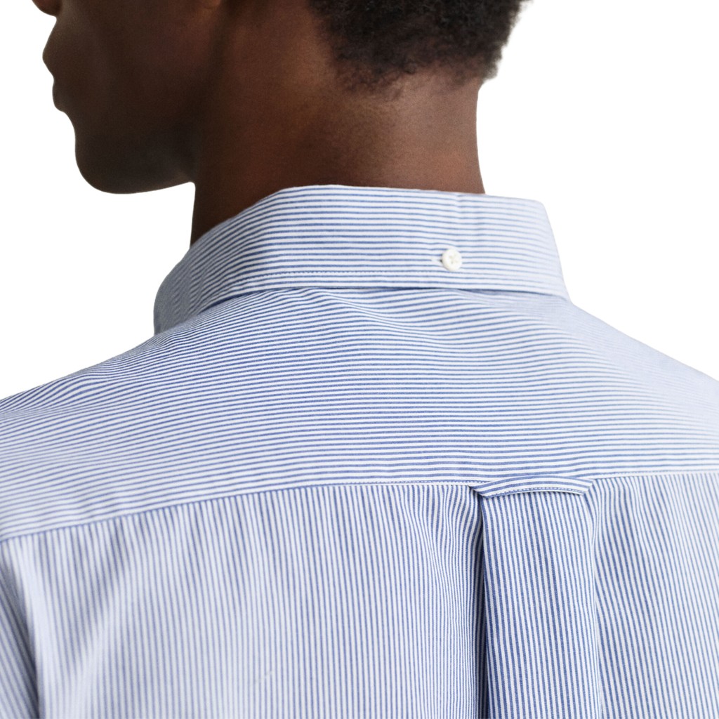 Gant Gestreept overhemd met logoborduring – Blauw
