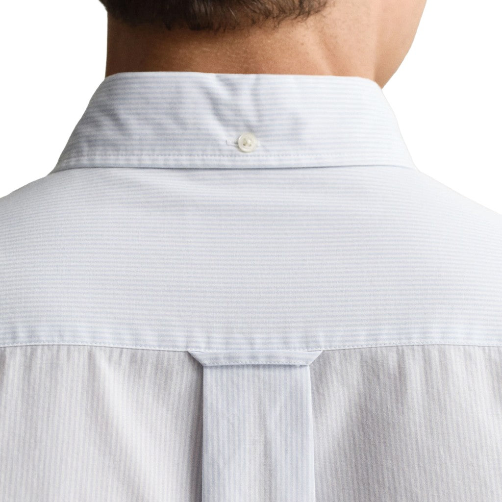 Gant Gestreept overhemd met logoborduring – Lichtblauw