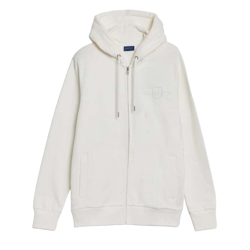 Gant Hoodie met rits – Gebroken wit