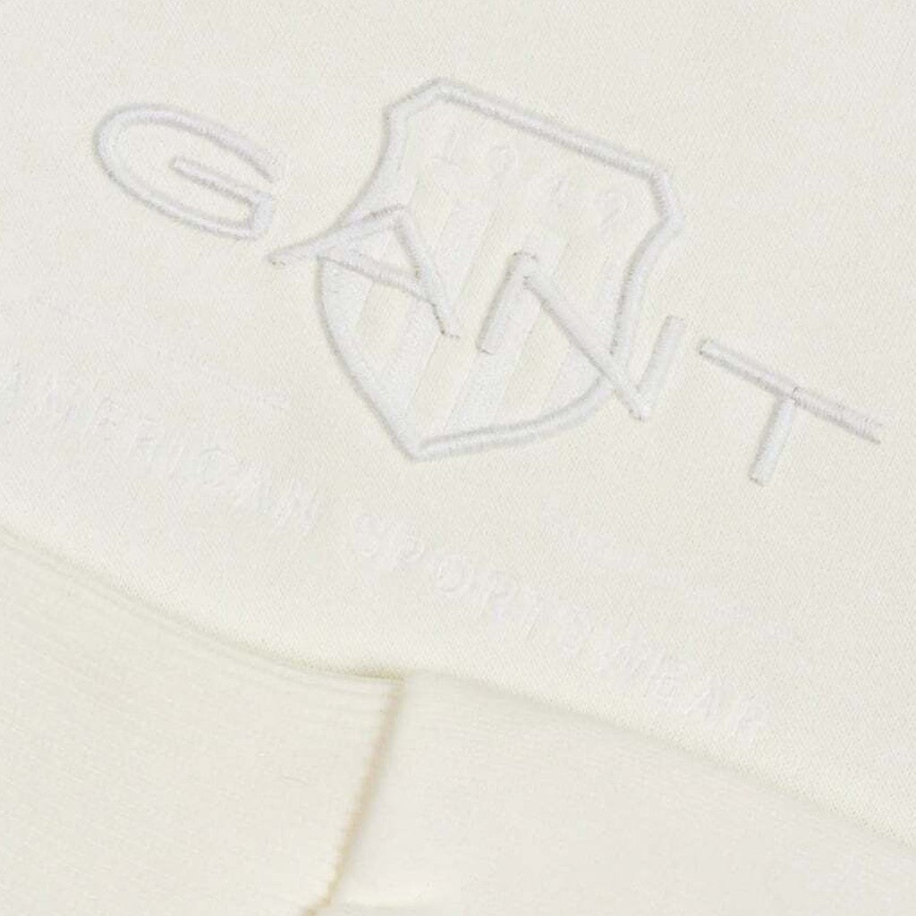Gant Hoodie met rits – Gebroken wit
