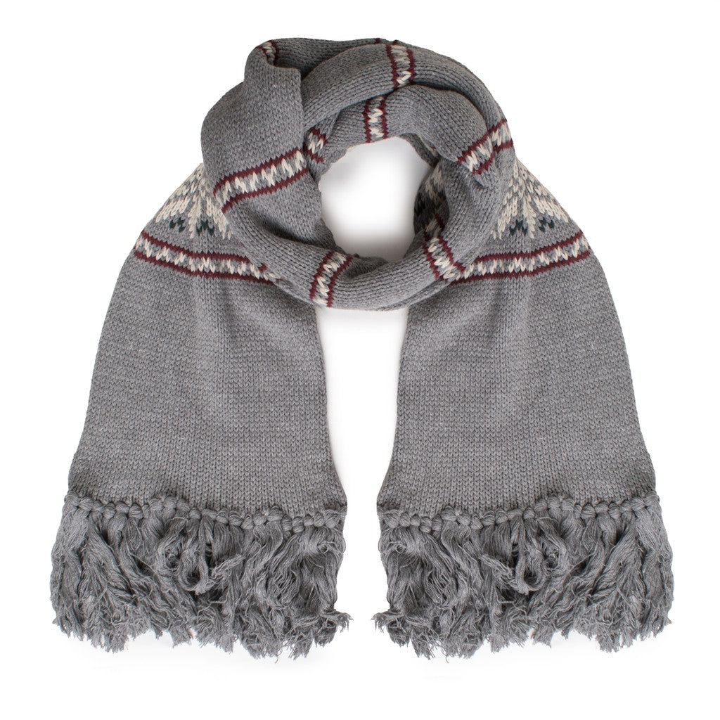 Gant Jacquard sjaal met sneeuwvlokmotief – Grijs