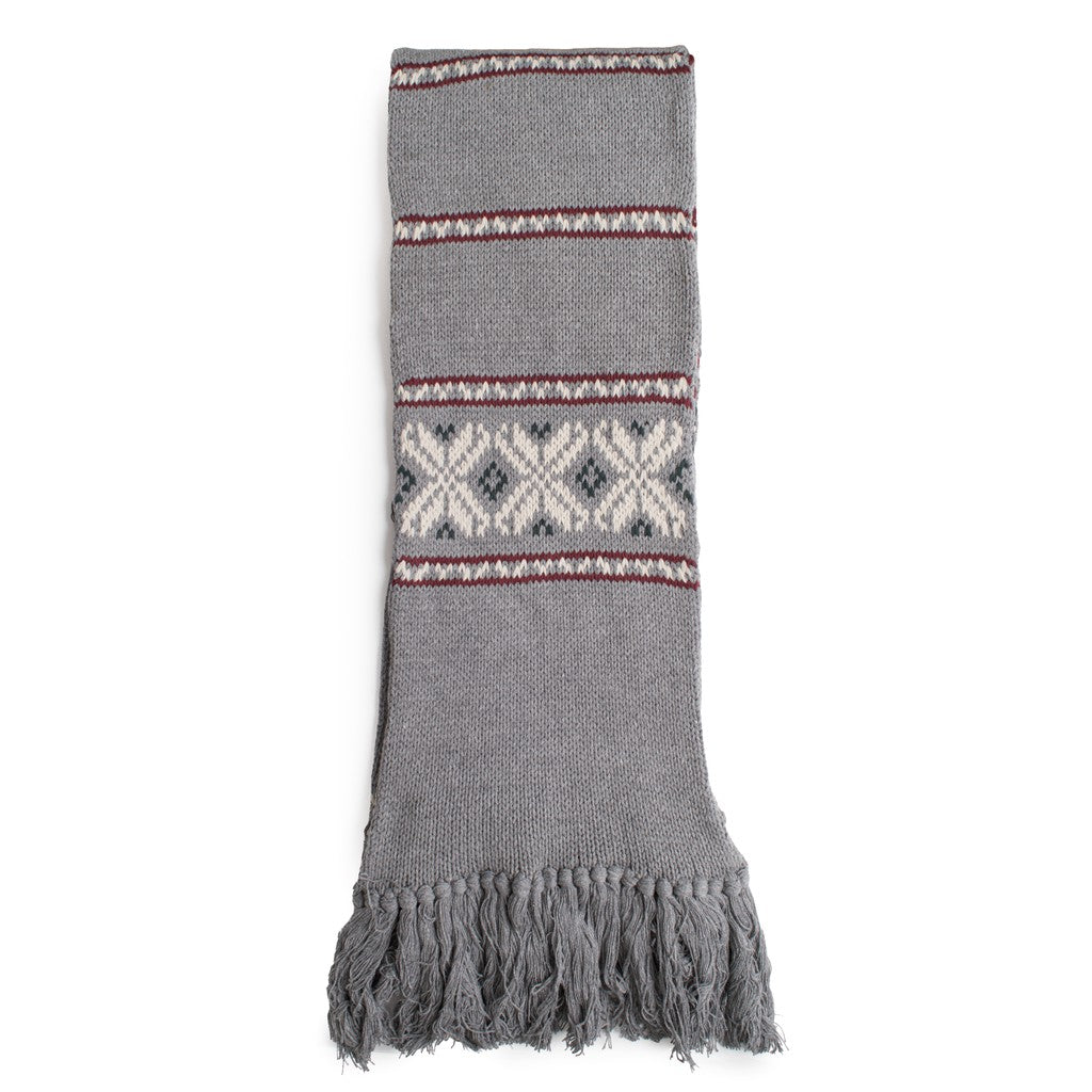Gant Jacquard sjaal met sneeuwvlokmotief – Grijs
