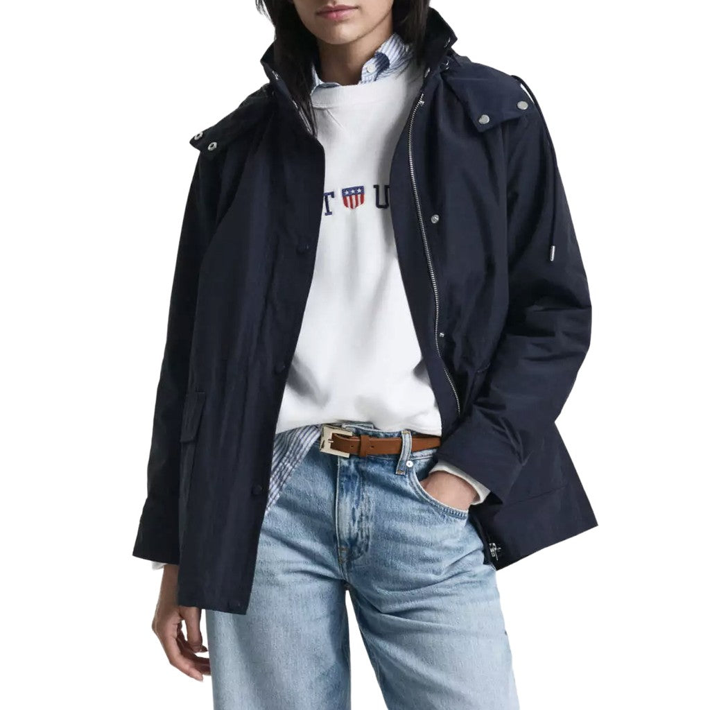 Gant Jas met capuchon Dames – Marineblauw