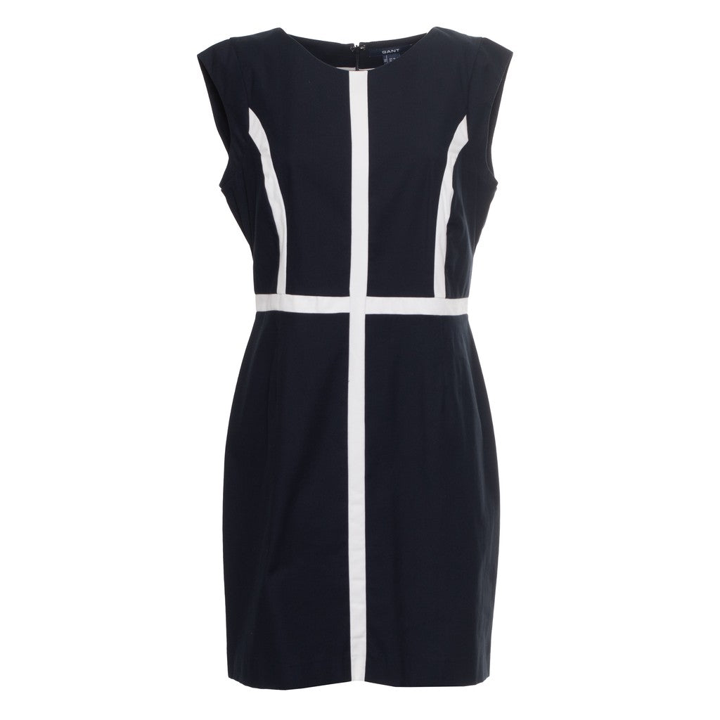 Gant Jurk met ronde hals – Donkerblauw