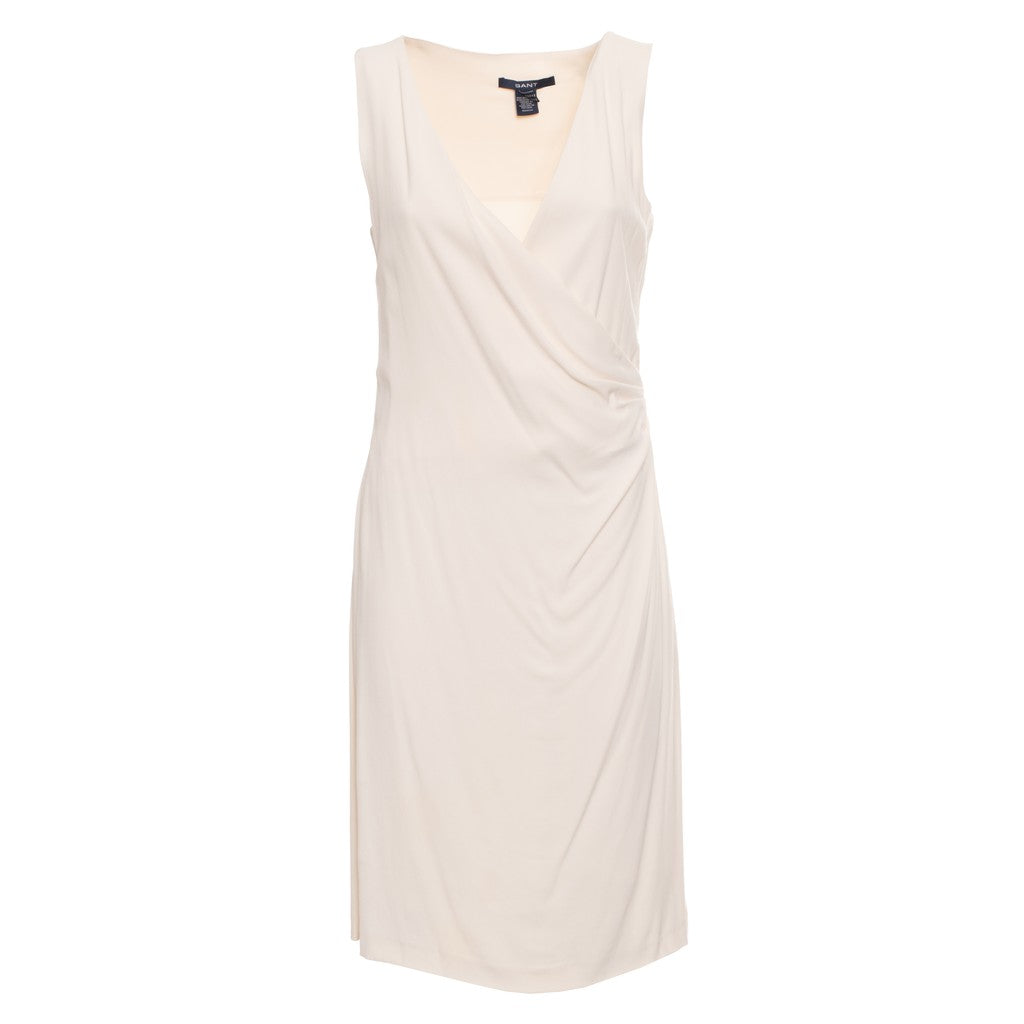 Gant Jurk met V-hals – Crème