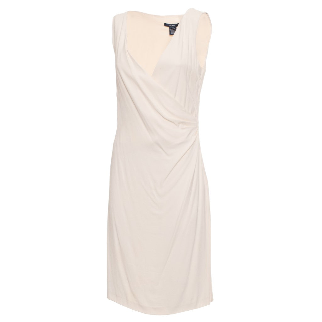 Gant Jurk met V-hals – Crème