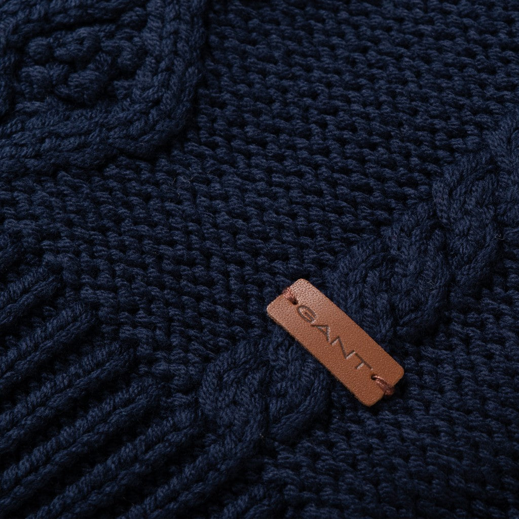 Gant Kabelgebreide sjaal – Marineblauw