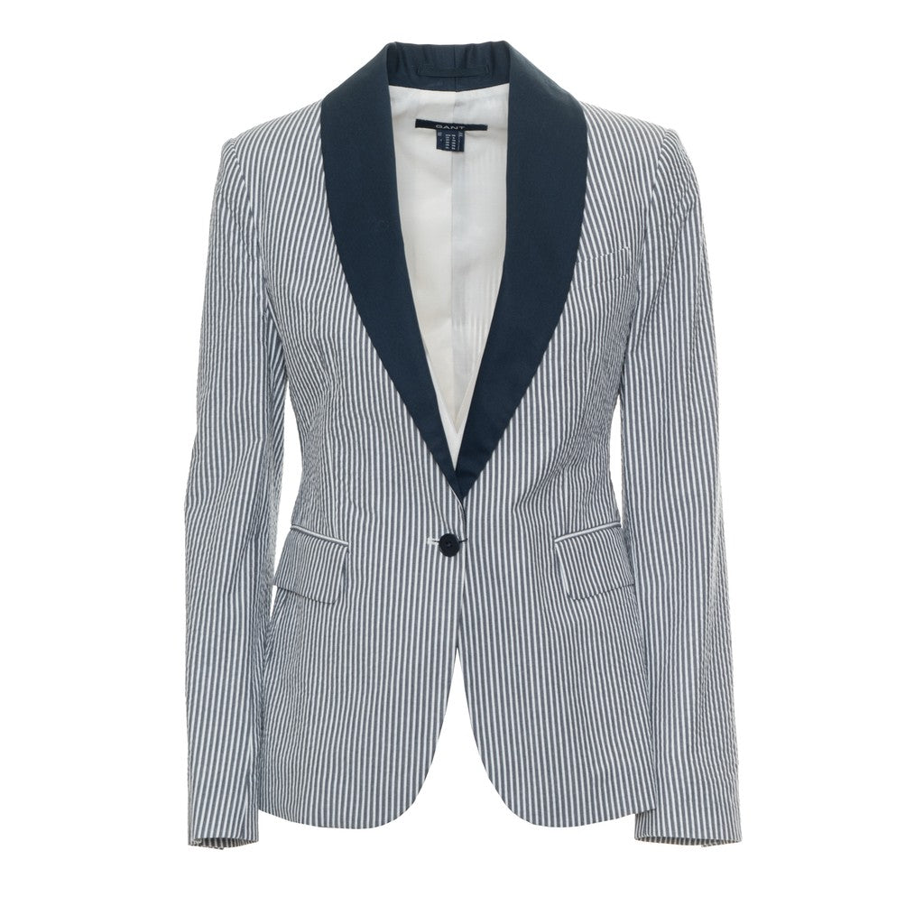Gant Katoenen blazer met strepen Dames – Grijs