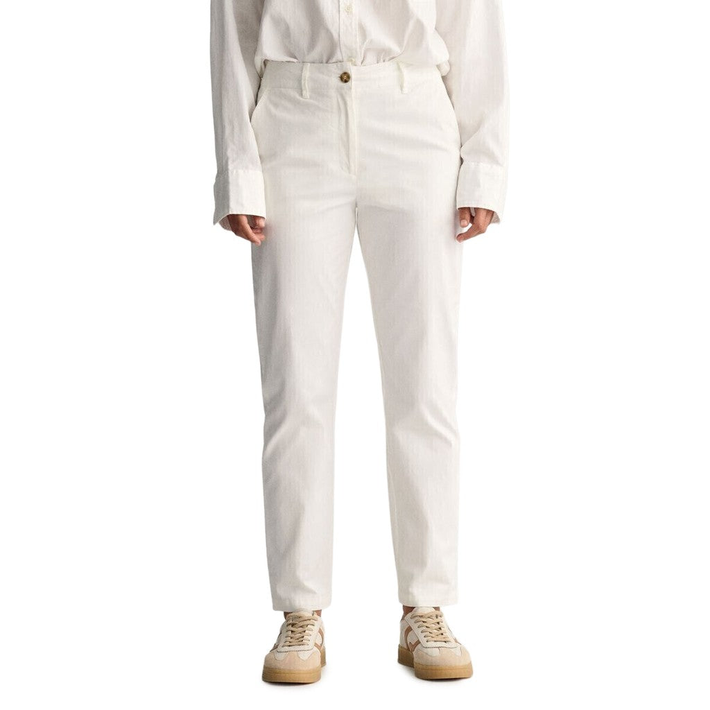 Gant Katoenen broek Dames – Gebroken wit
