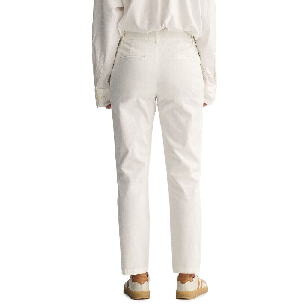 Gant Katoenen broek Dames – Gebroken wit