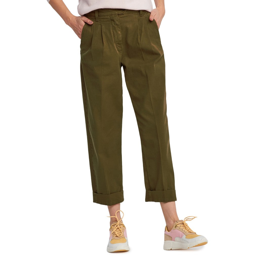 Gant Katoenen broek Dames – Olijfgroen
