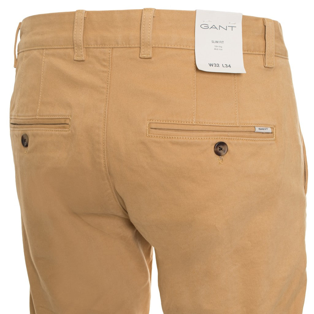 Gant Katoenen broek Heren – Mosterdgeel