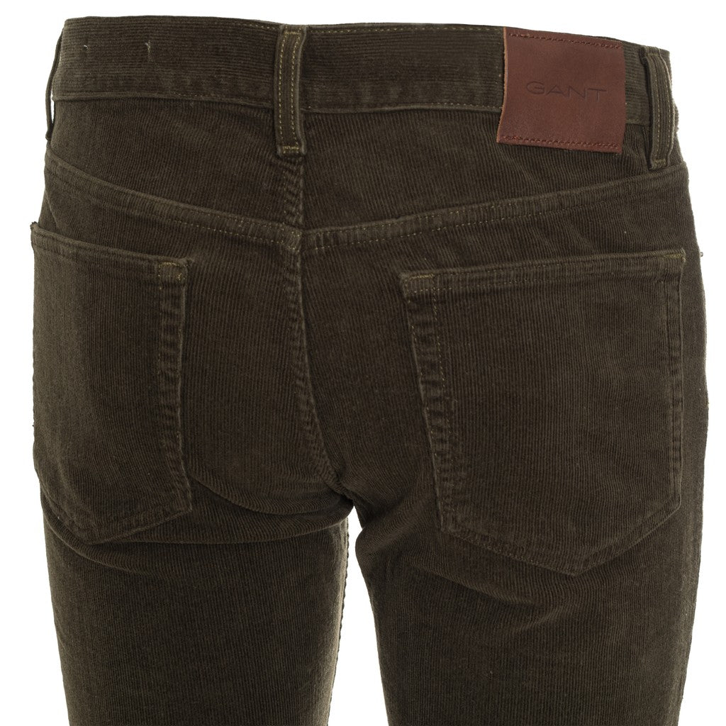 Gant Katoenen broek Heren – Olijfgroen