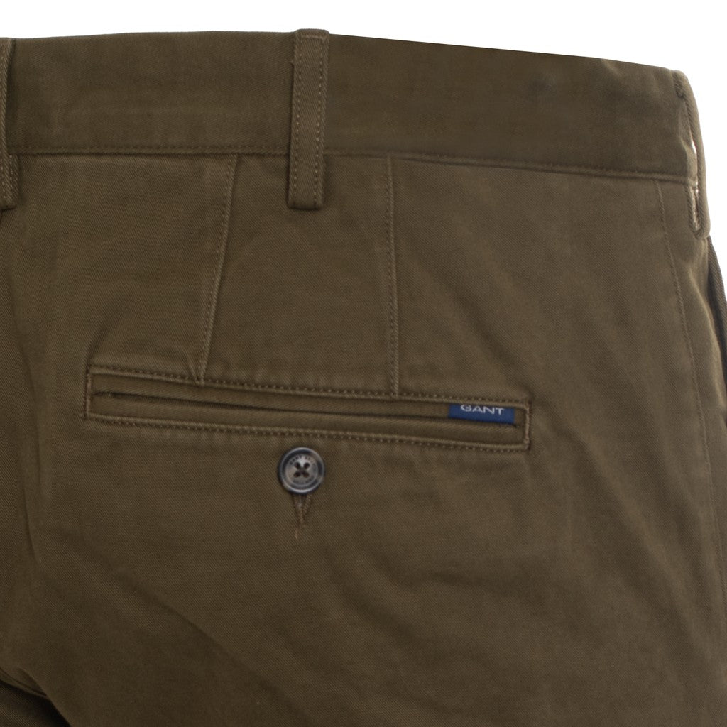 Gant Katoenen broek Heren – Olijfgroen