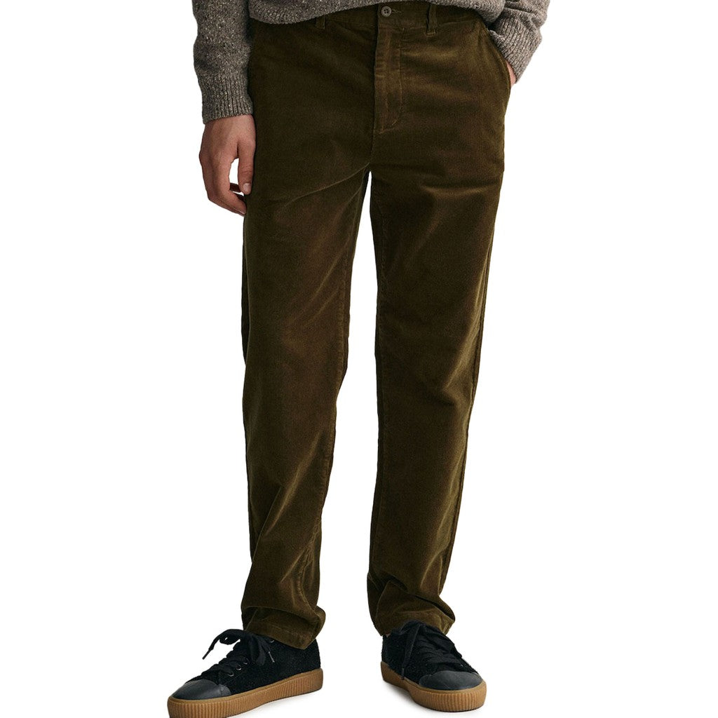 Gant Katoenen broek Heren – Olijfgroen