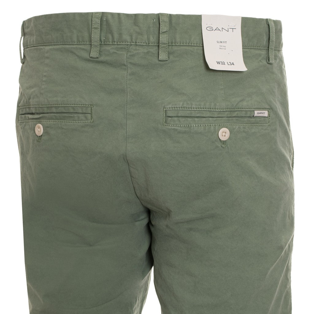 Gant Katoenen broek Heren – Saliegroen
