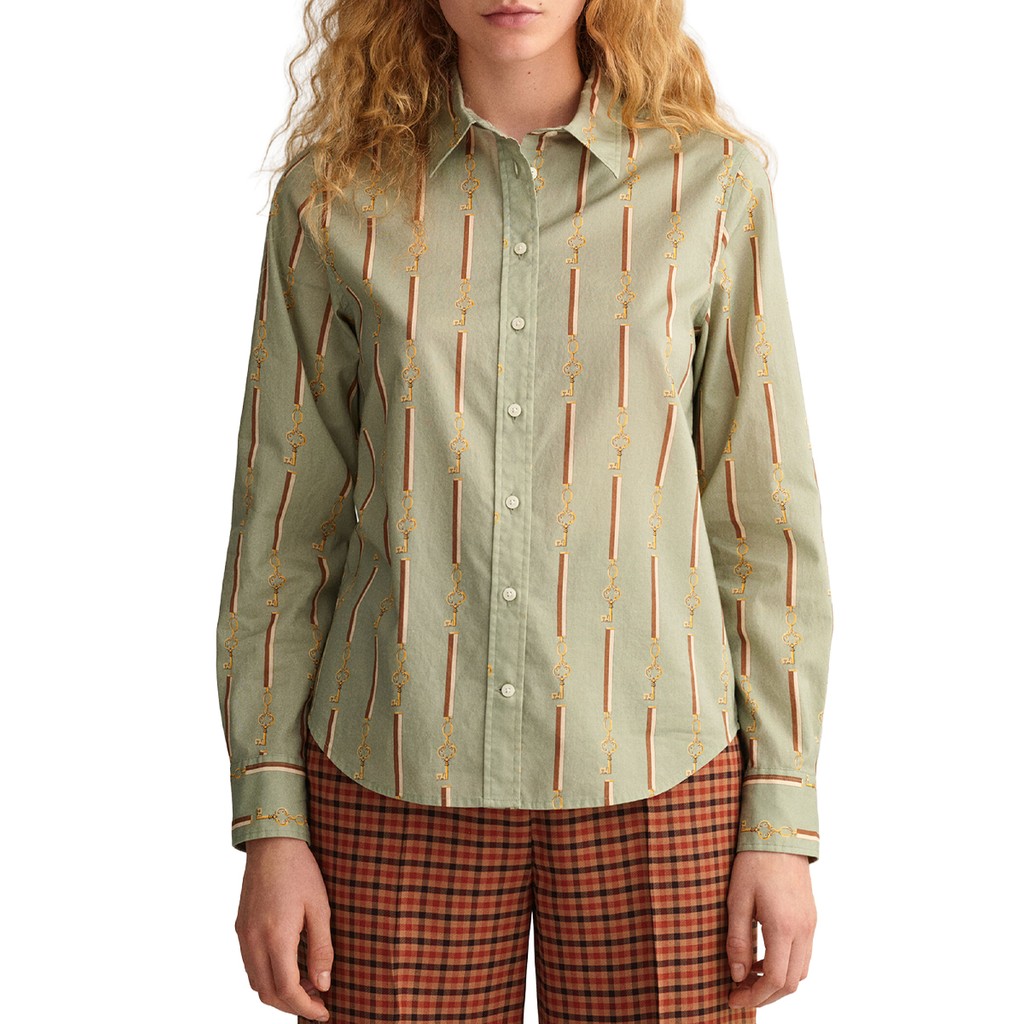 Gant Katoenen overhemd Dames – Groen