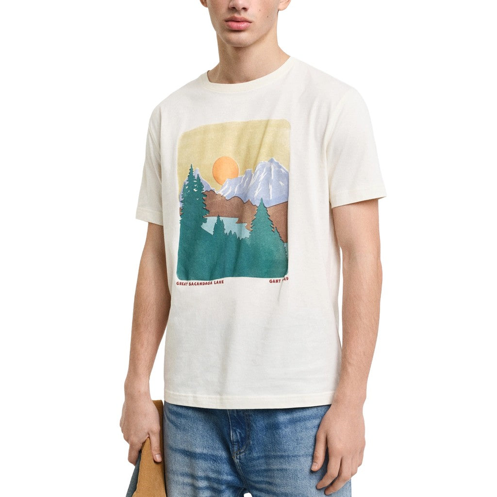 Gant Katoenen T-shirt – Crème