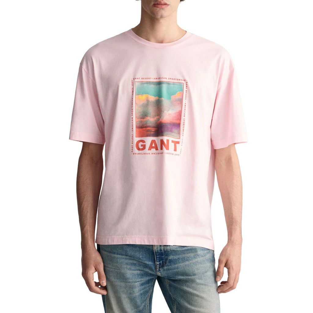 Gant Katoenen T-shirt – Roze