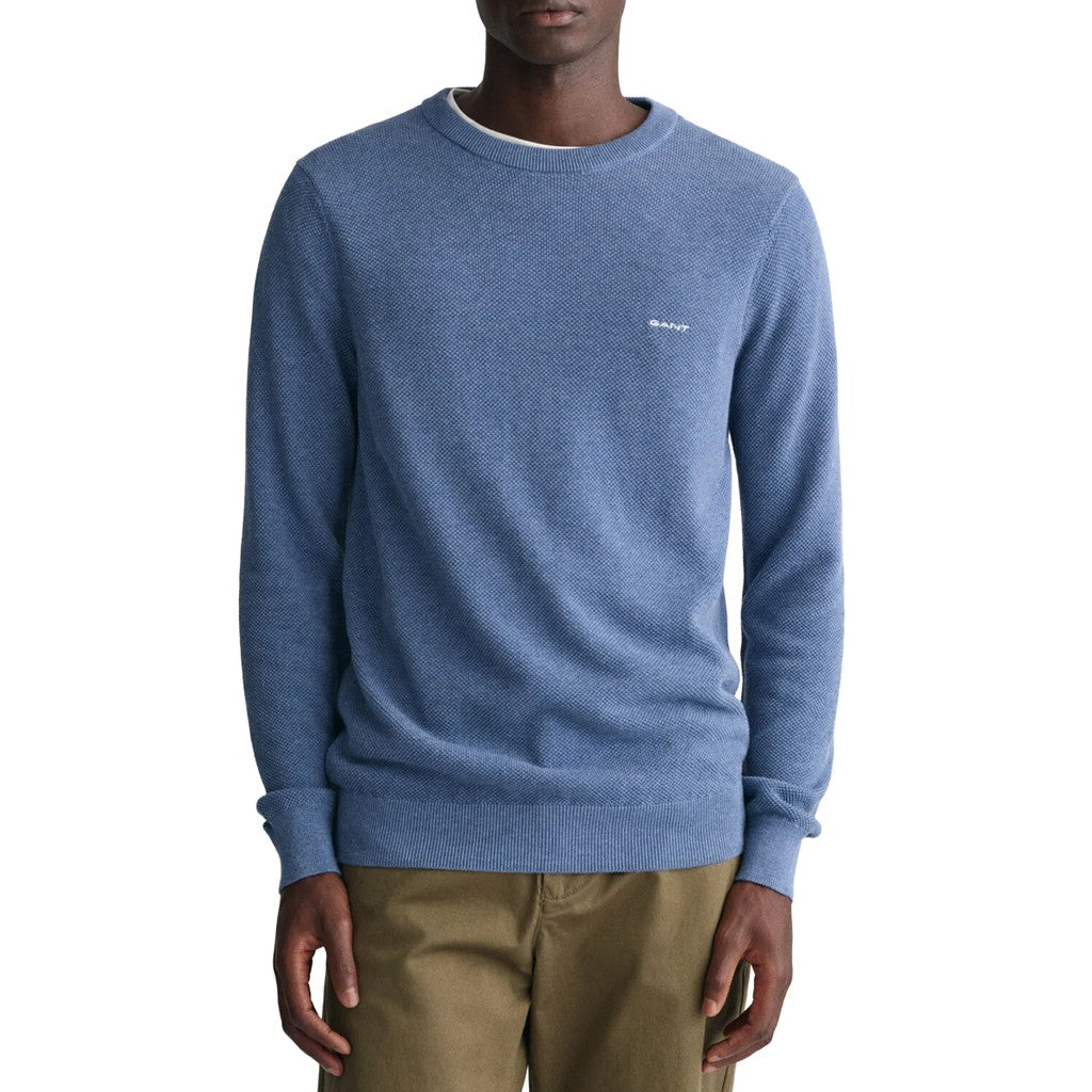 Gant Katoenen trui met ronde hals Heren – Blauw