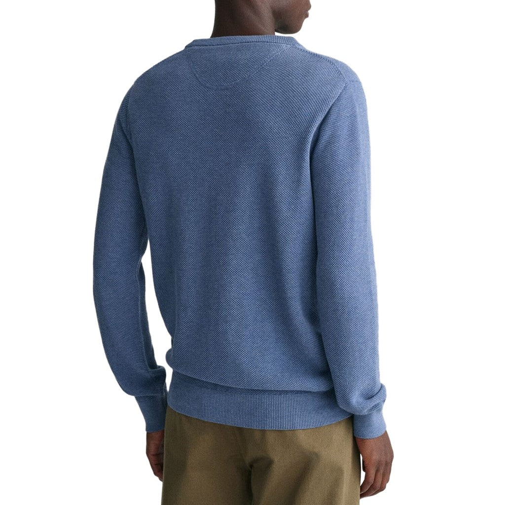 Gant Katoenen trui met ronde hals Heren – Blauw