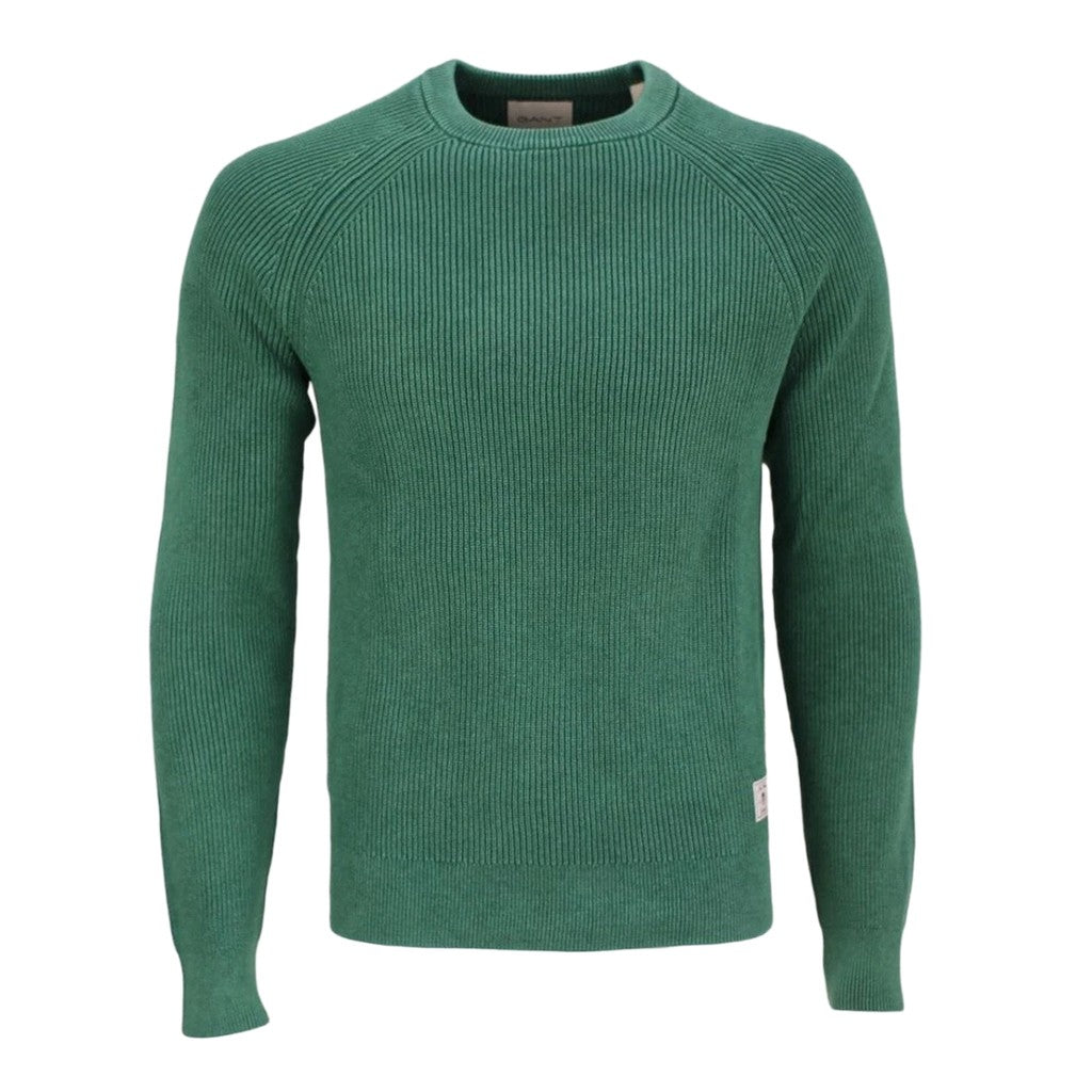 Gant Katoenen trui met ronde hals Heren – Groen