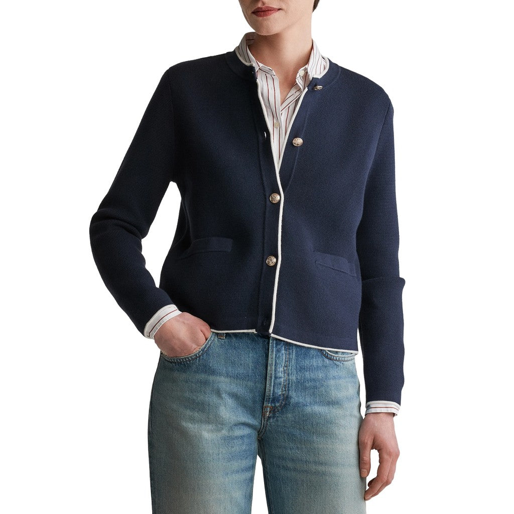 Gant Katoenen vest – Marineblauw