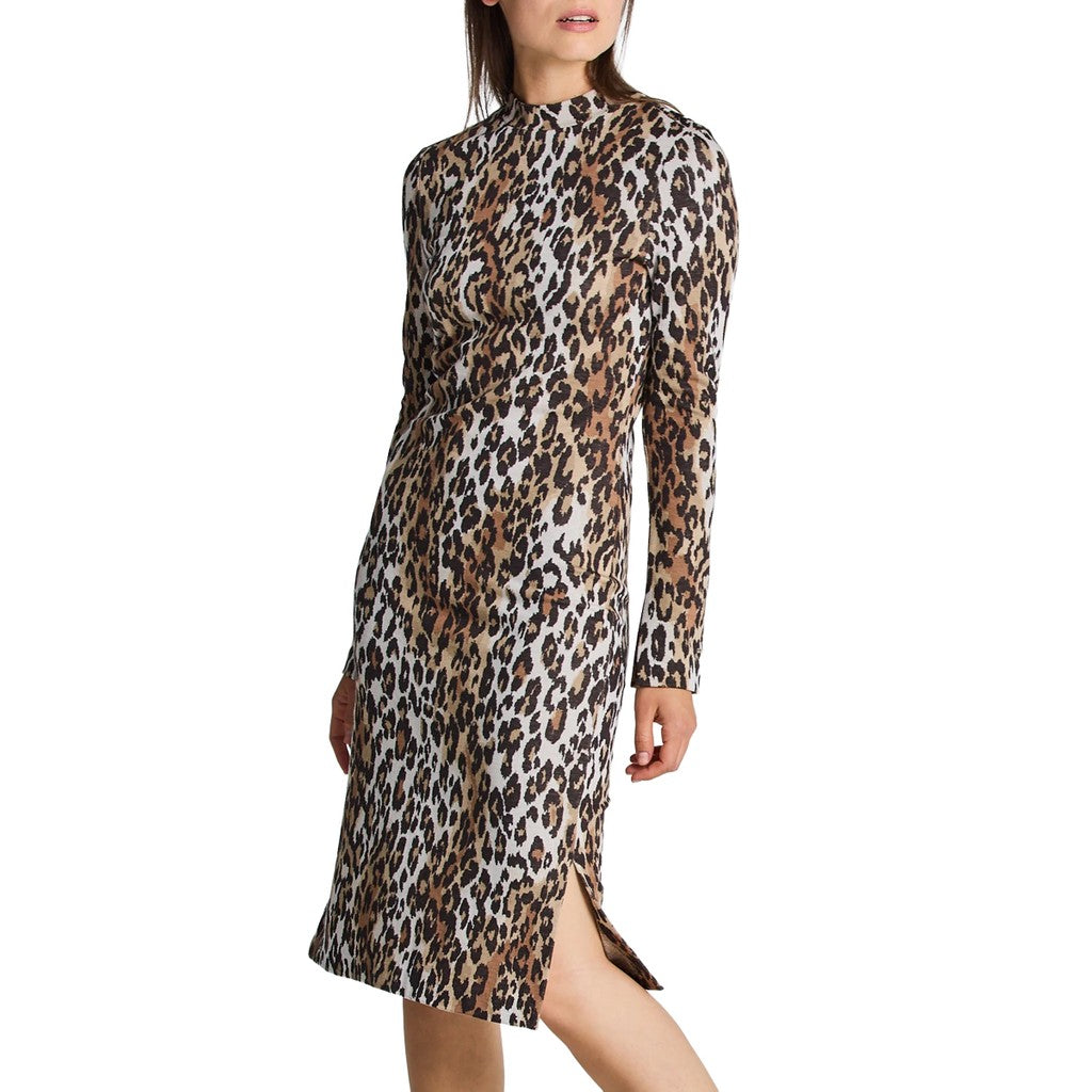 Gant Midi-jurk met dierenprint – Bruin