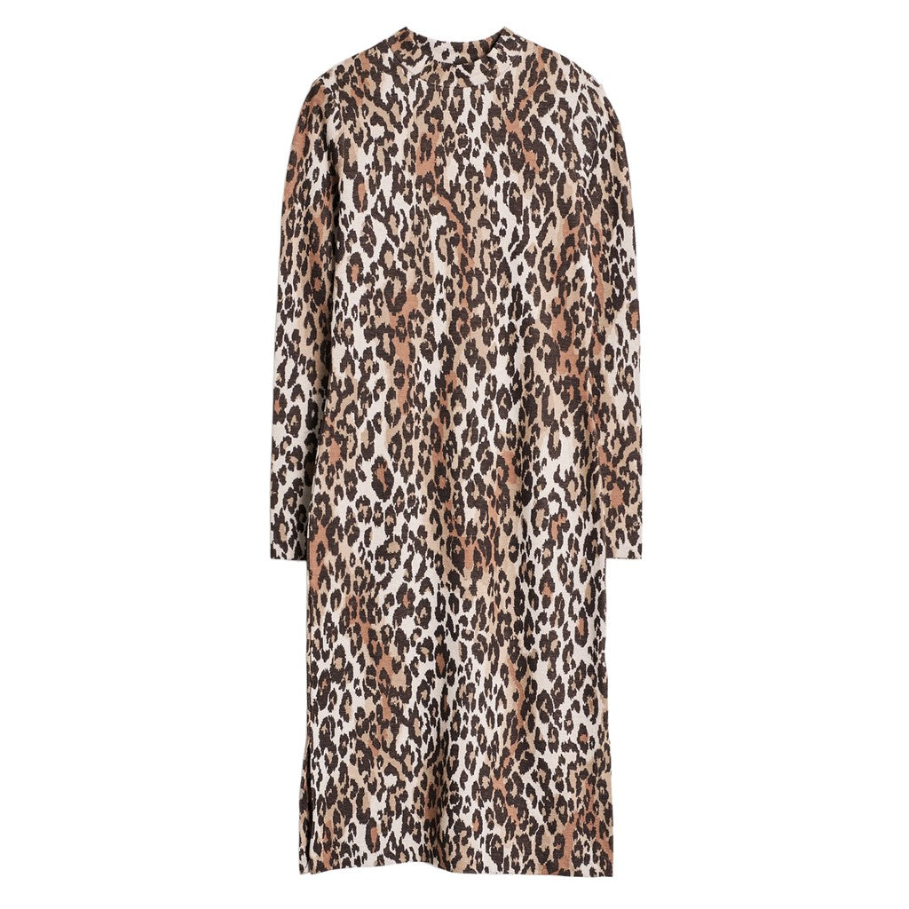 Gant Midi-jurk met dierenprint – Bruin