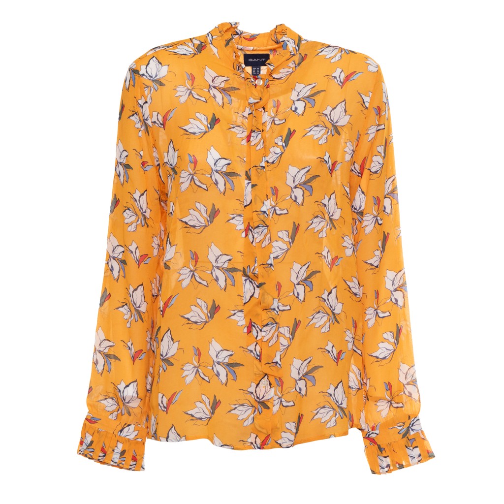 Gant Overhemd met bloemenprint – Goud