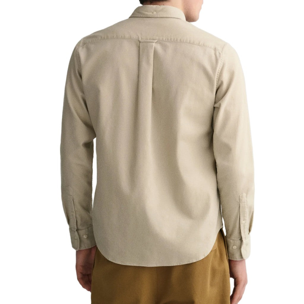Gant Overhemd met logoborduring – Beige
