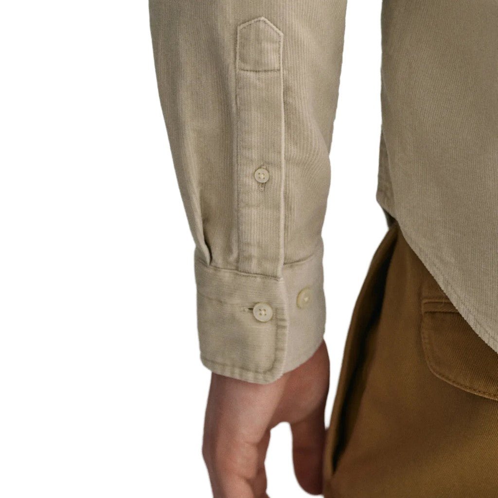 Gant Overhemd met logoborduring – Beige