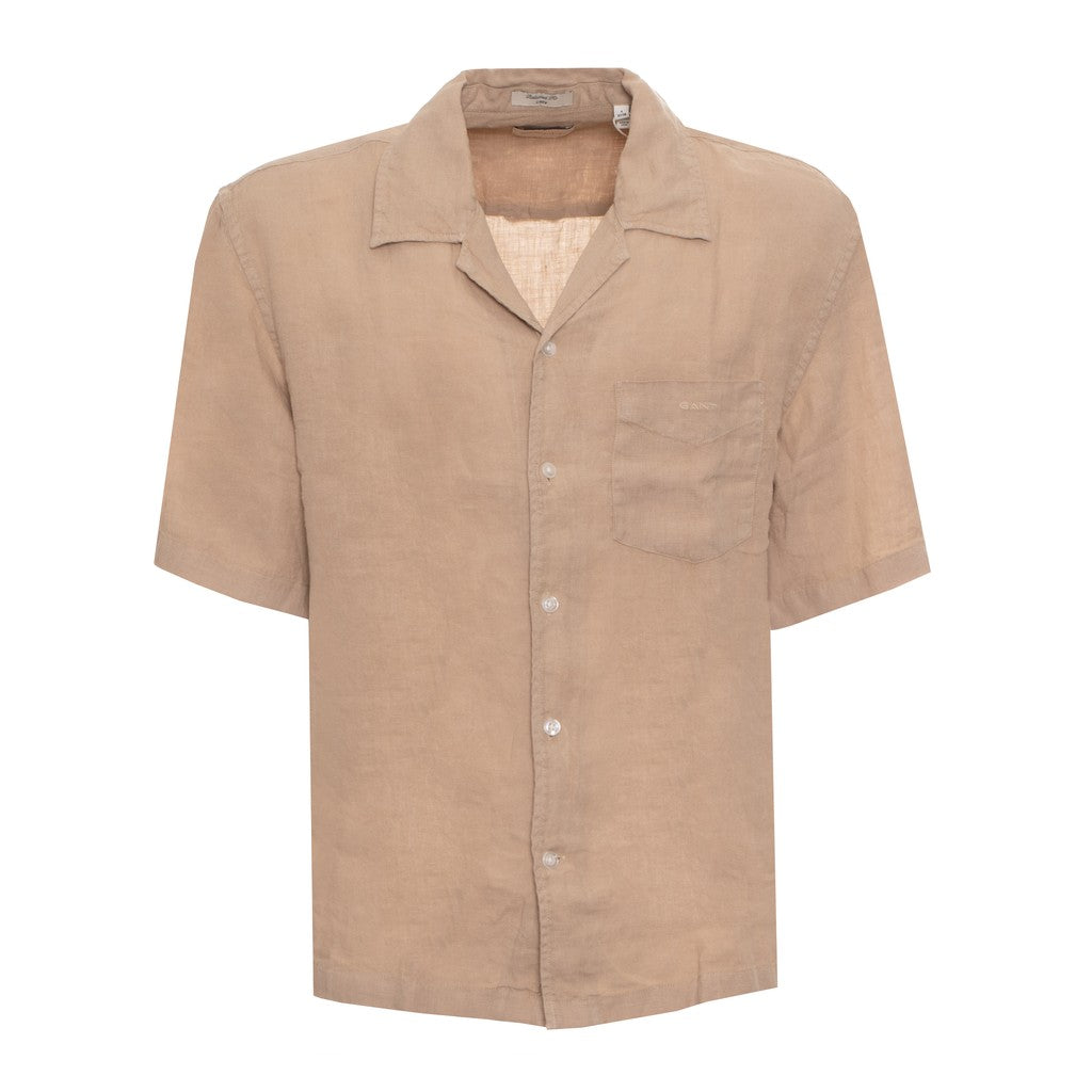 Gant Overhemd met logoborduring – Beige