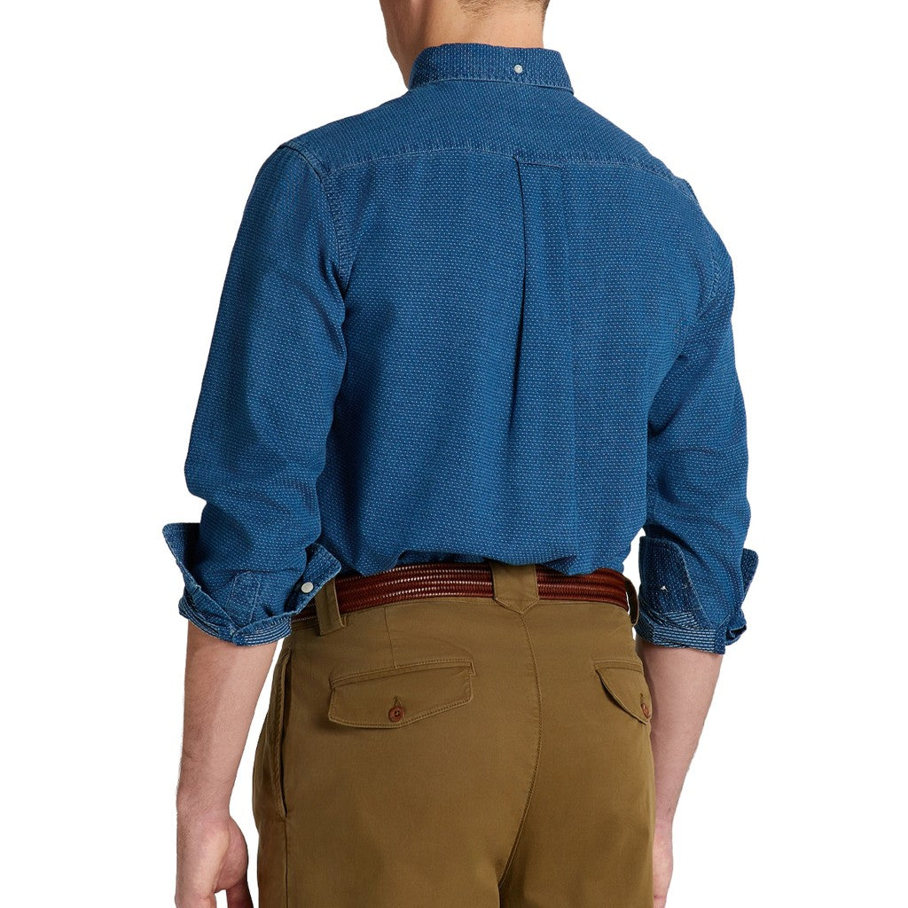 Gant Overhemd met logoborduring – Blauw