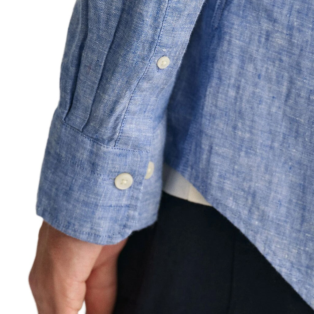 Gant Overhemd met logoborduring – Blauw