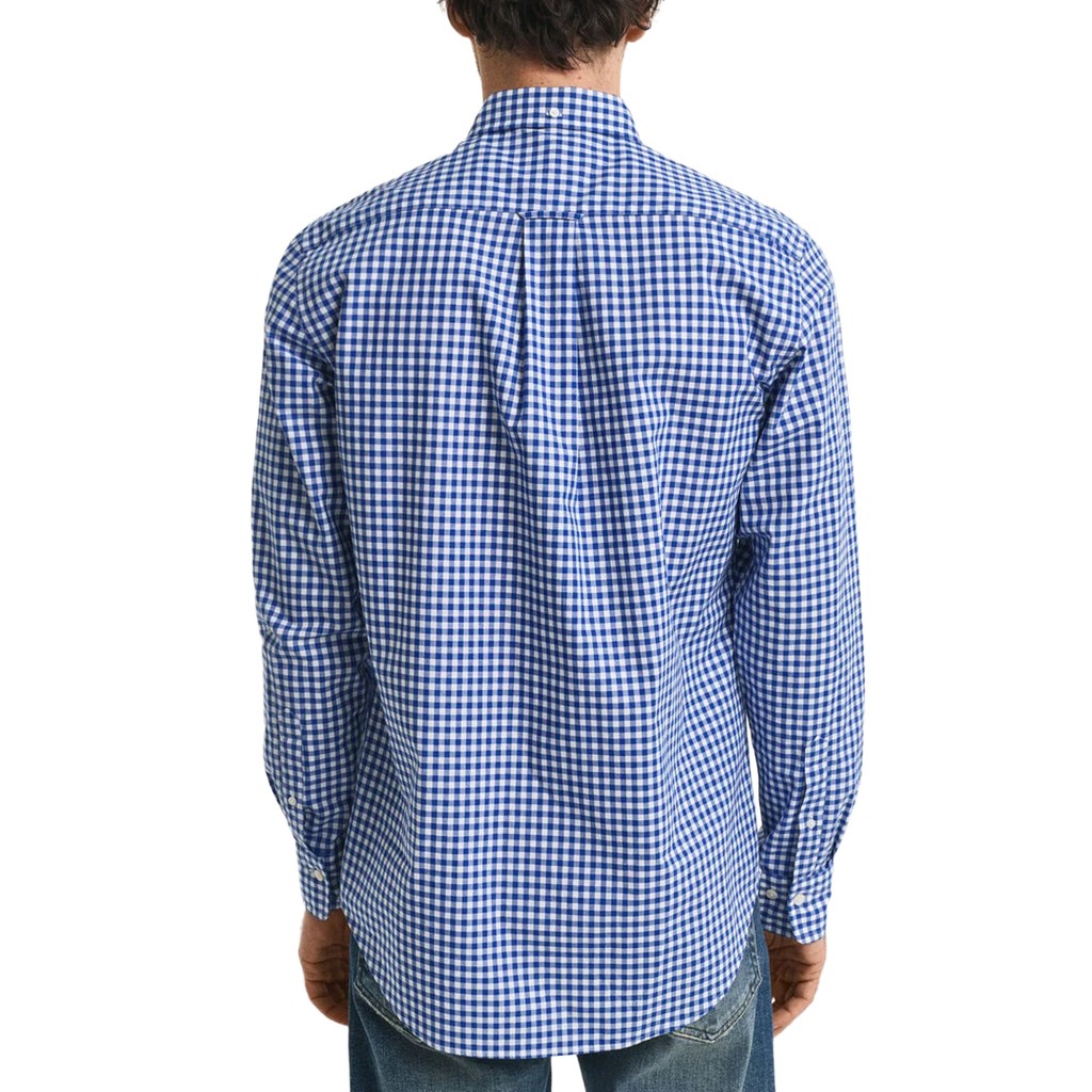 Gant Overhemd met logoborduring – Blauw