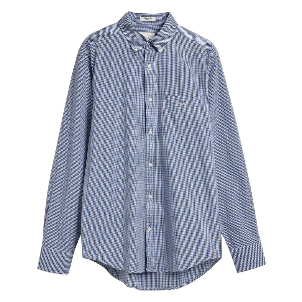 Gant Overhemd met logoborduring – Blauw