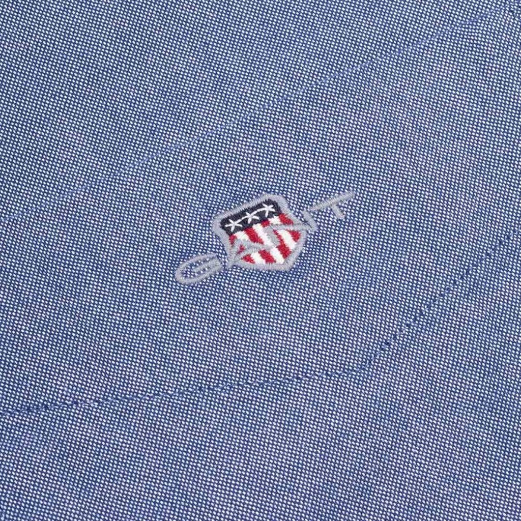 Gant Overhemd met logoborduring – Blauw
