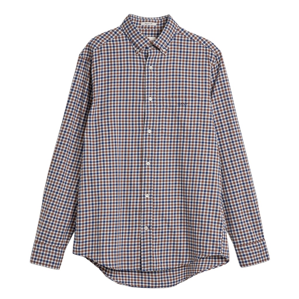 Gant Overhemd met logoborduring – Bruin