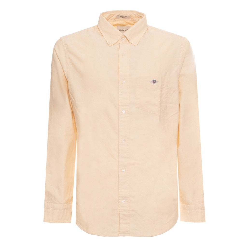 Gant Overhemd met logoborduring – Crème