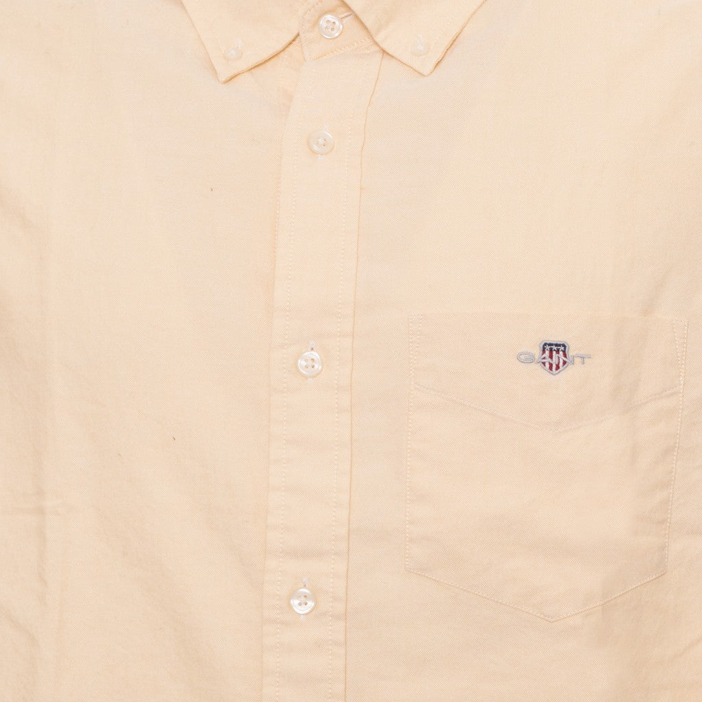 Gant Overhemd met logoborduring – Crème