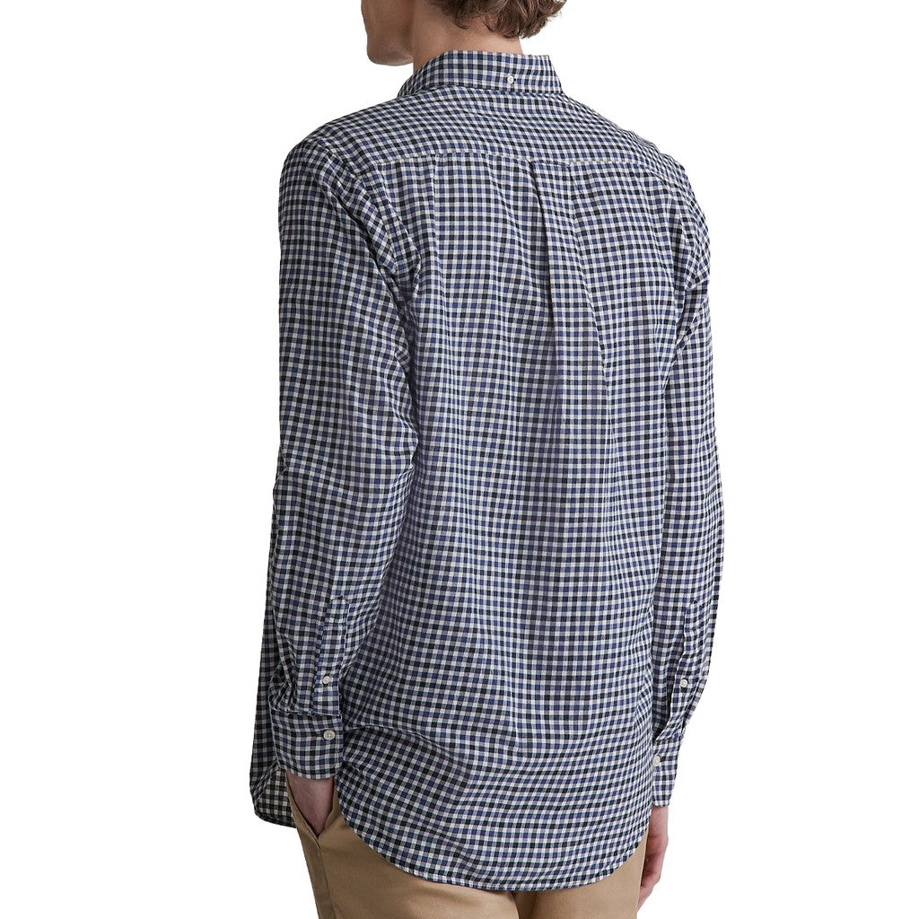 Gant Overhemd met logoborduring – Donkerblauw