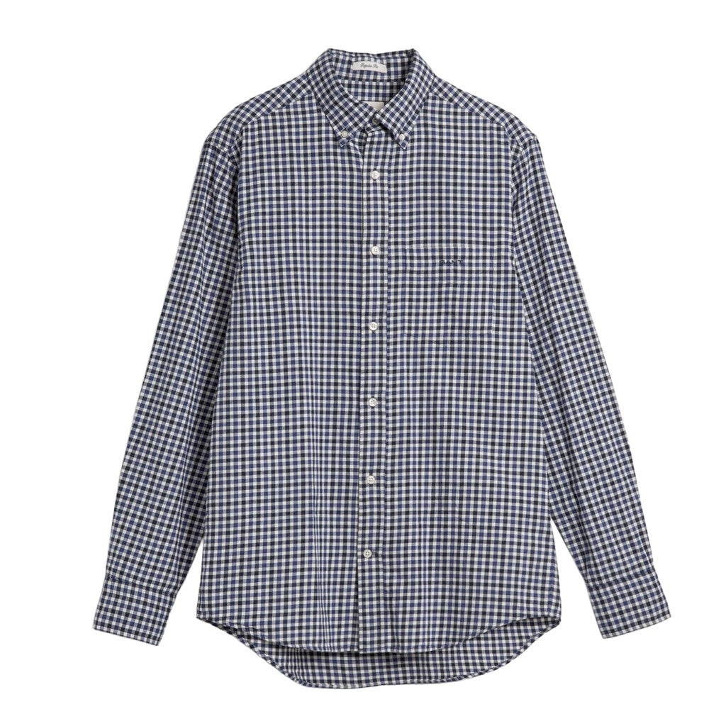 Gant Overhemd met logoborduring – Donkerblauw
