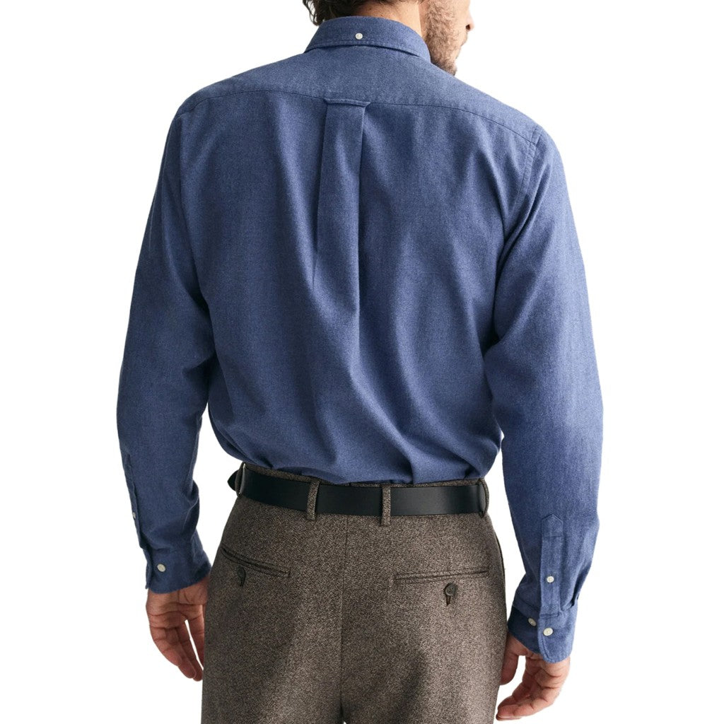 Gant Overhemd met logoborduring – Donkerblauw