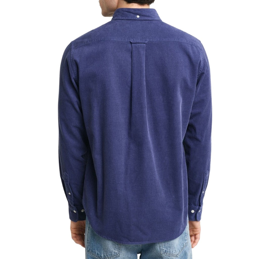 Gant Overhemd met logoborduring – Donkerblauw