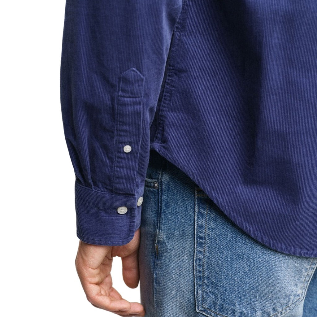 Gant Overhemd met logoborduring – Donkerblauw