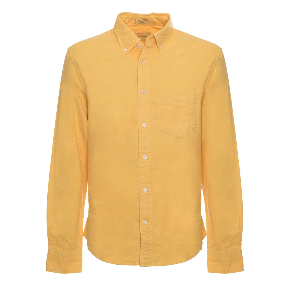 Gant Overhemd met logoborduring – Geel