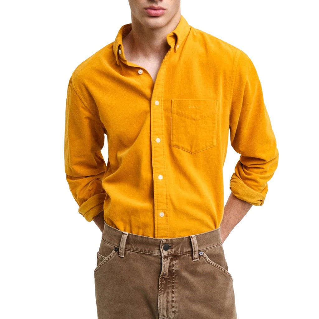 Gant Overhemd met logoborduring – Geel