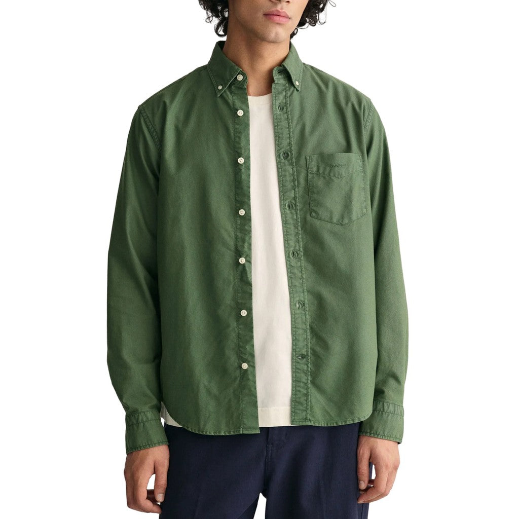 Gant Overhemd met logoborduring – Groen