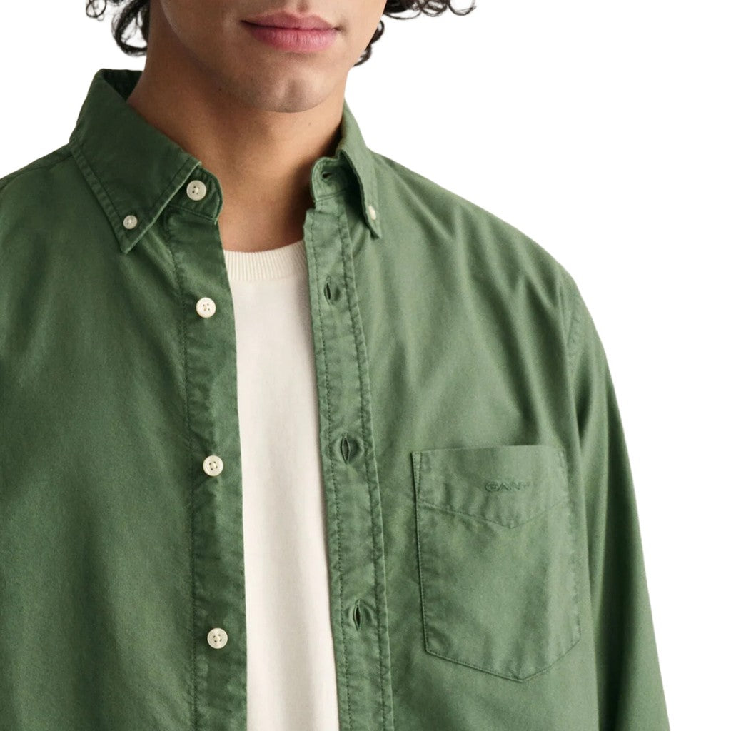 Gant Overhemd met logoborduring – Groen